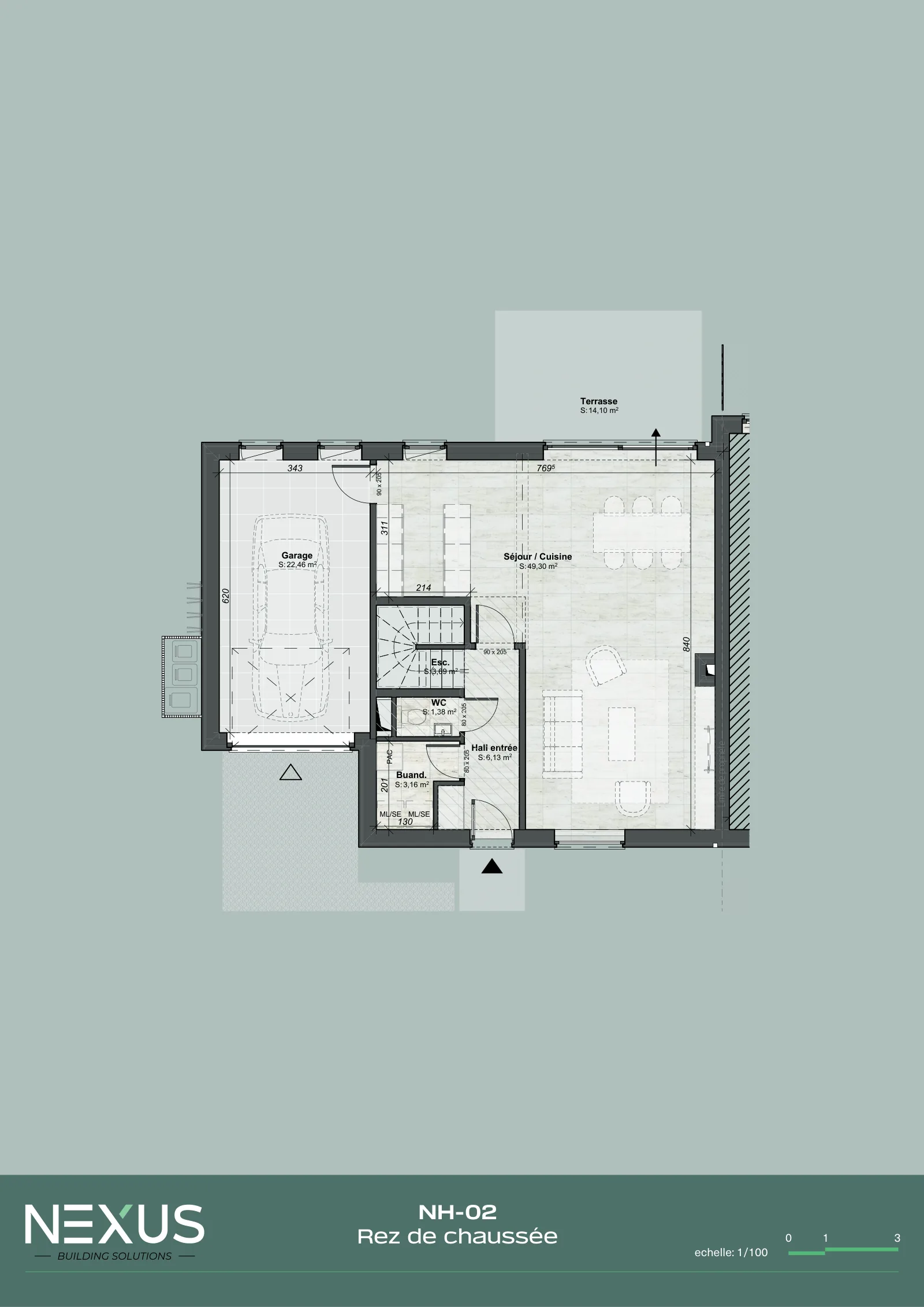 Plan of model NH-02 — Ground floor