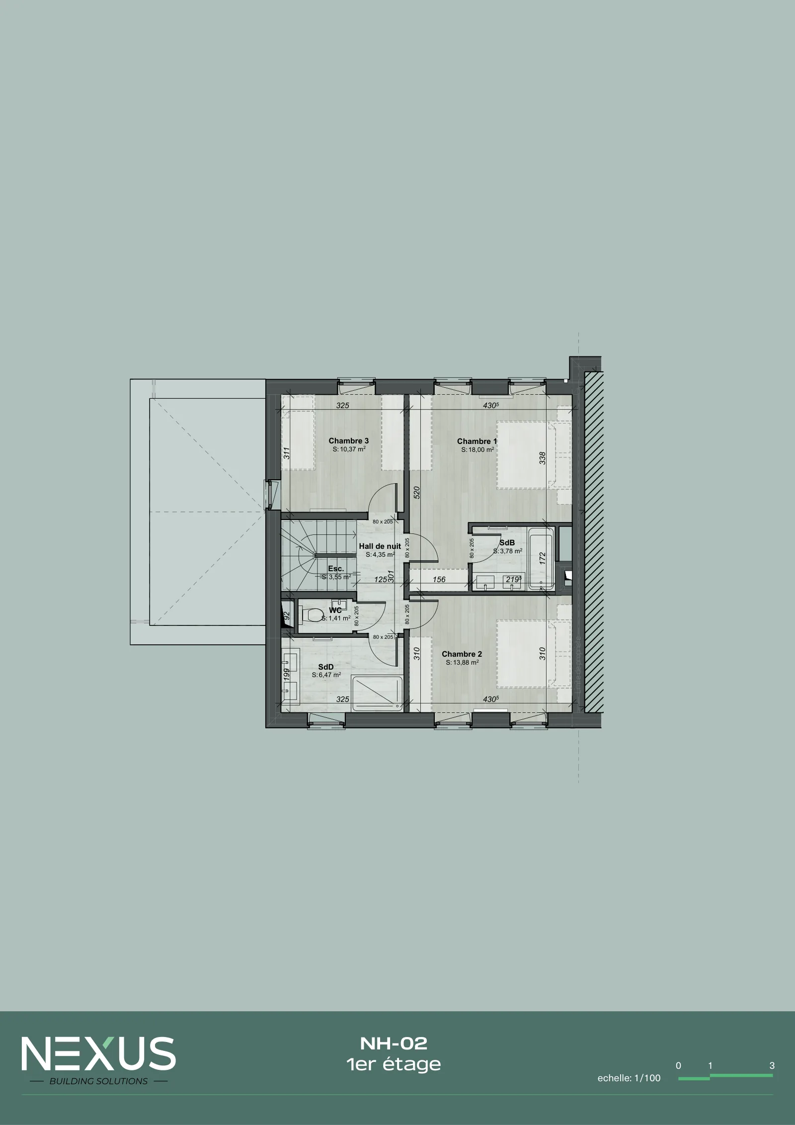 Plan of model NH-02 — First floor