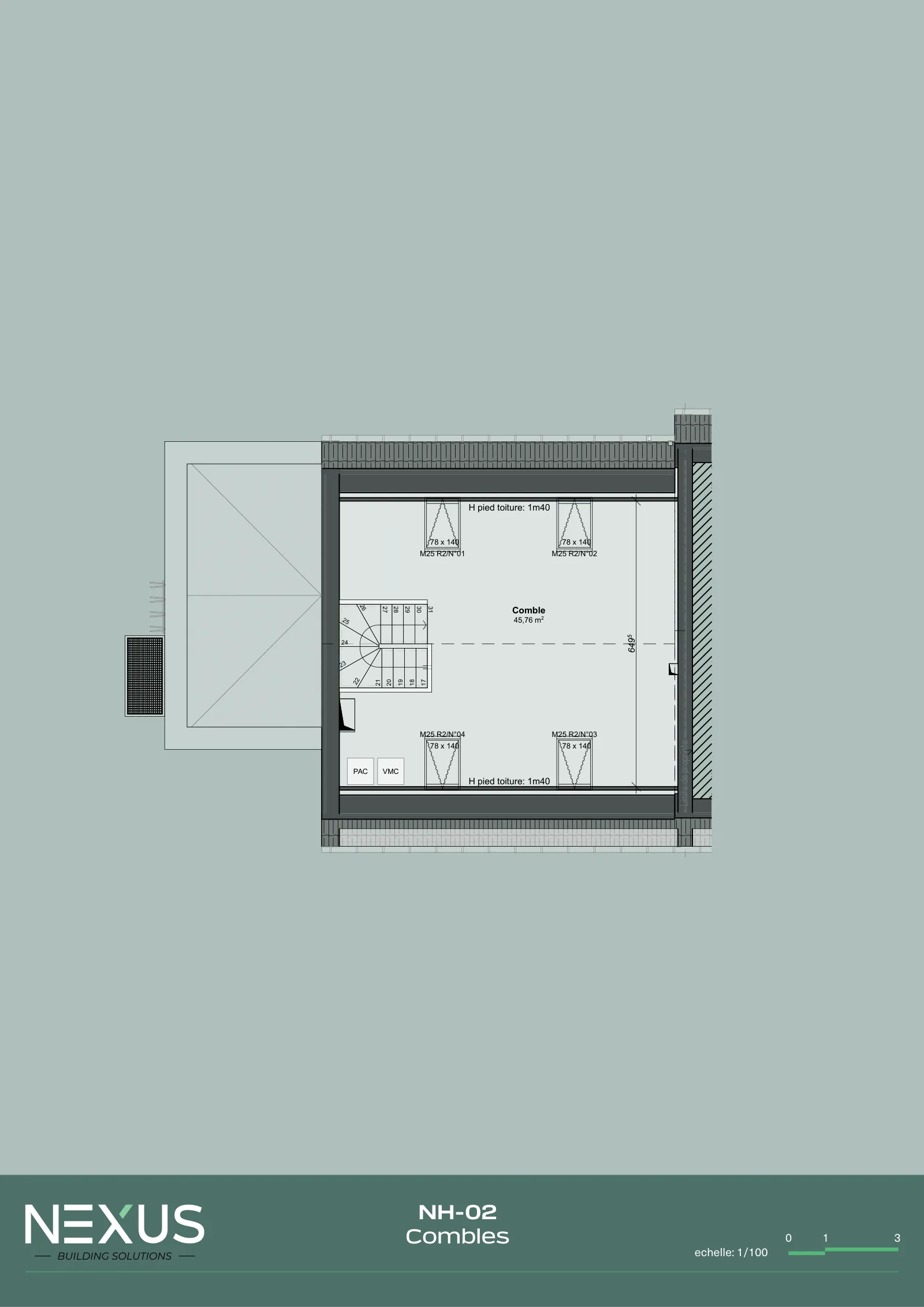 Plan of model NH-02 — Attic