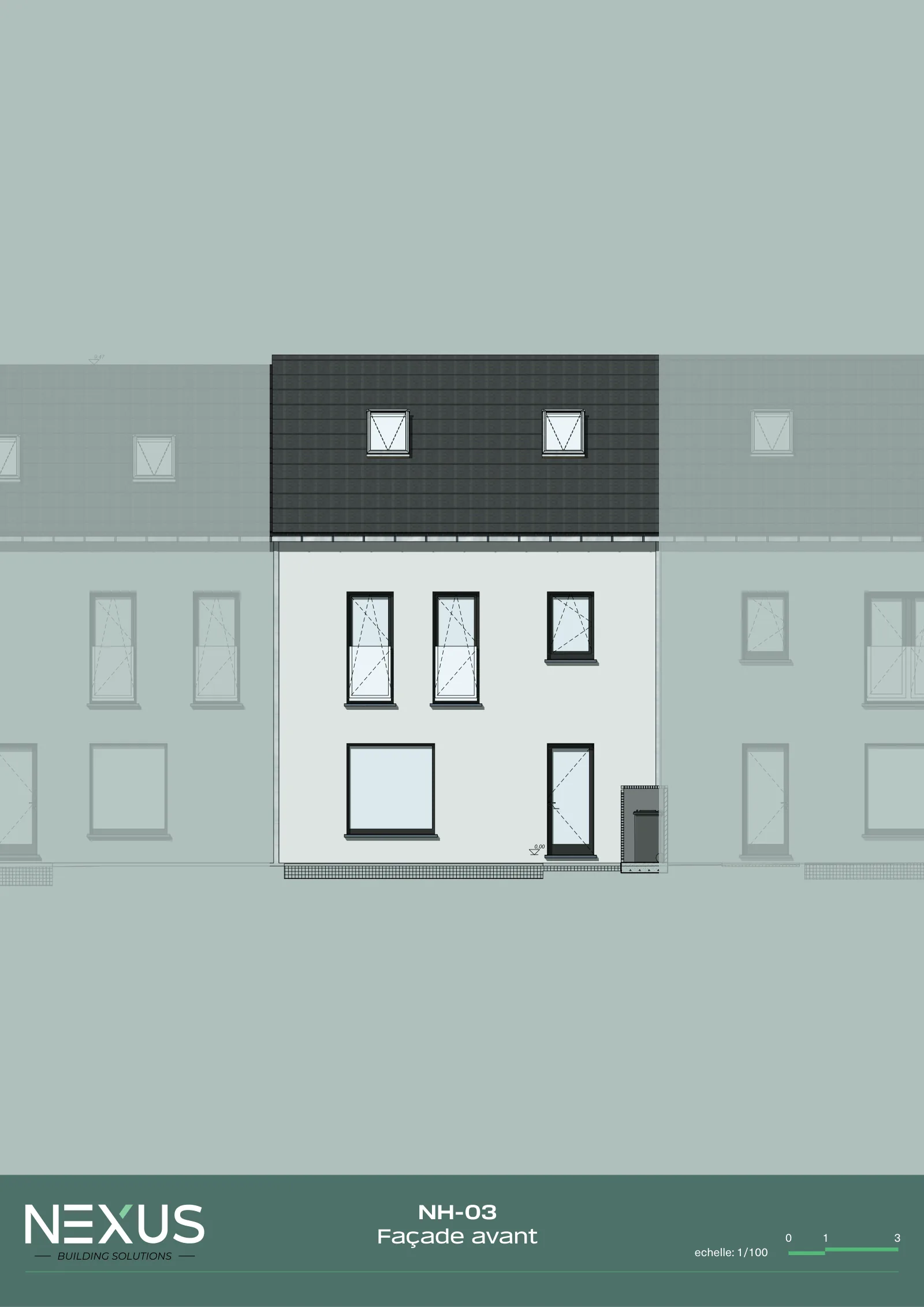 Plan of model NH-03 — Front elevation