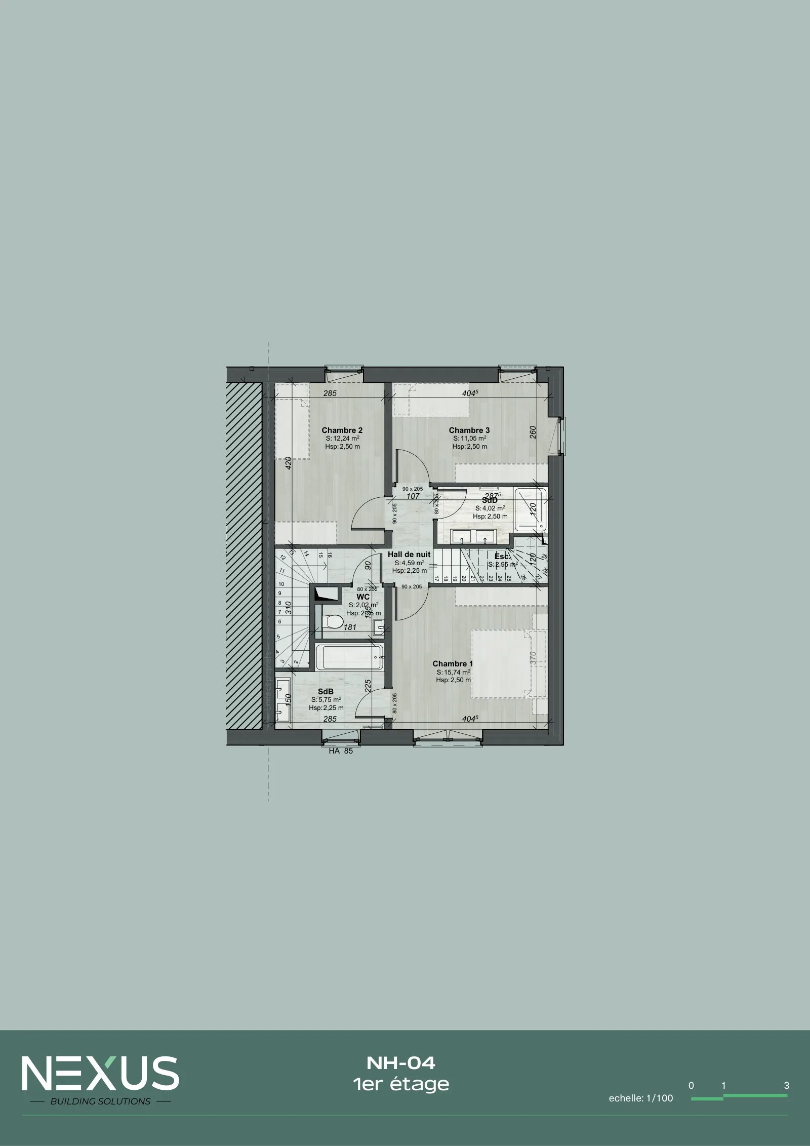 Plan of model NH-04 — First floor