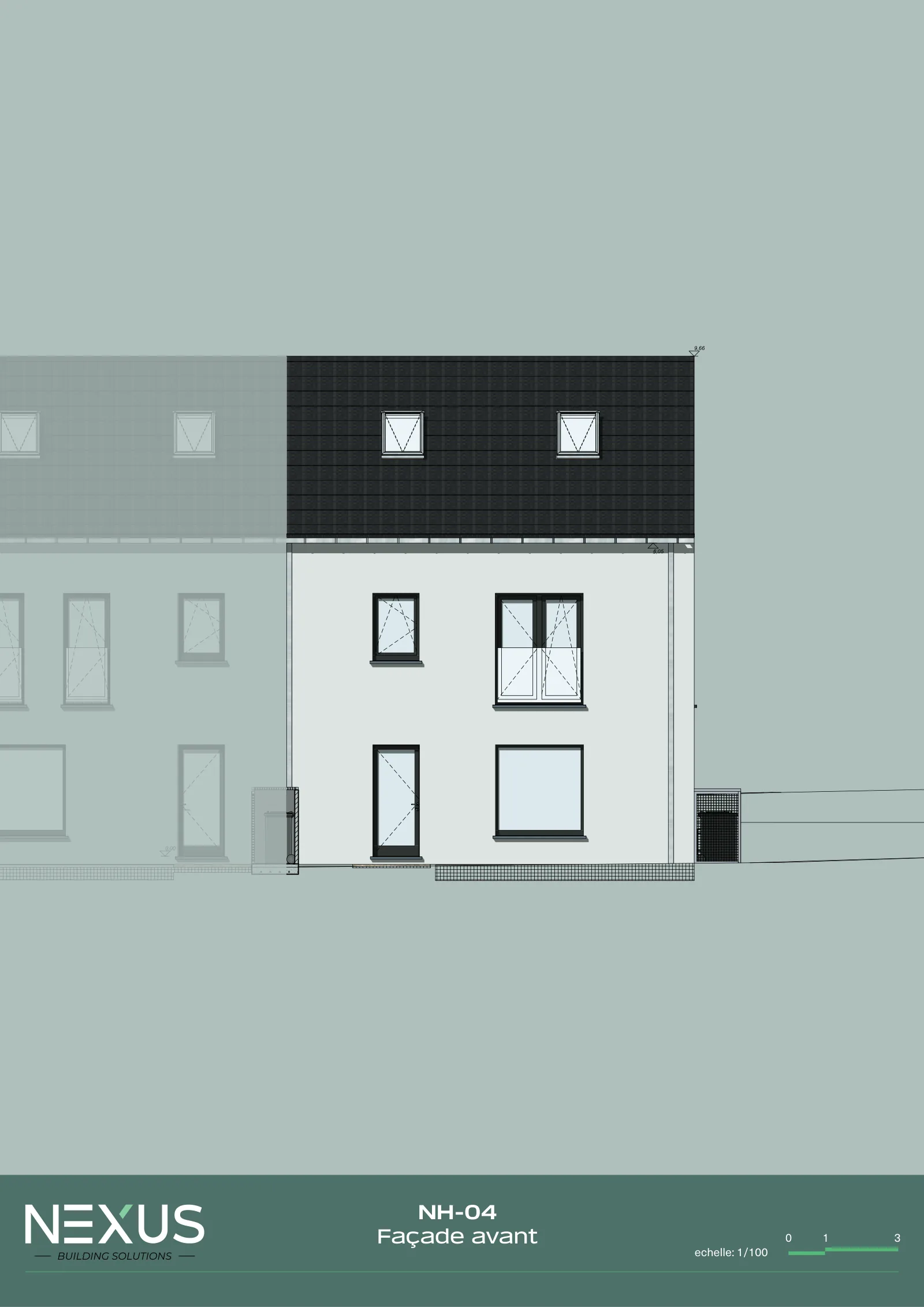 Plan of model NH-04 — Front elevation